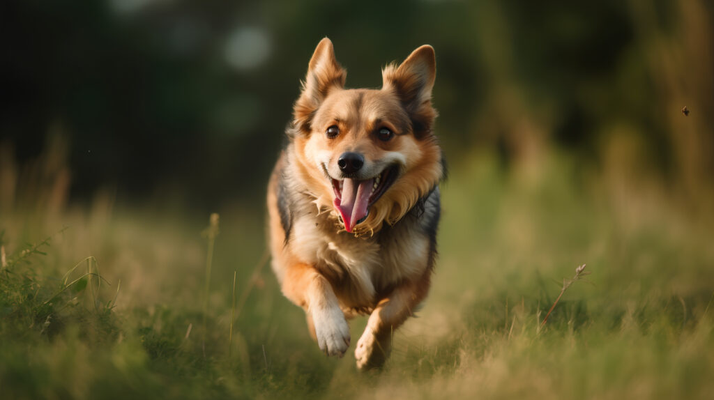 Psy Rasowe: Border Collie biegnący przez pole.